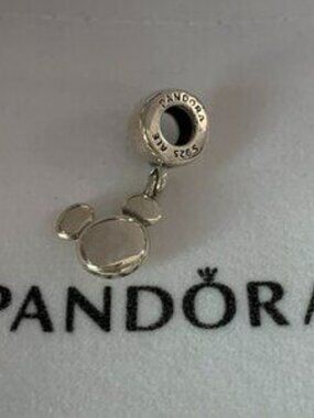 NEW Authentic Pandora DISNEY Solid Mickey Icon Dangle Charm